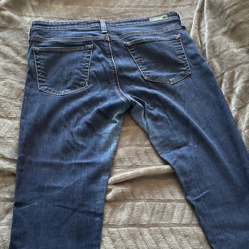 AG Adriano Goldschmied Dark Blue Straight Leg Jeans - Picture 6 of 10
